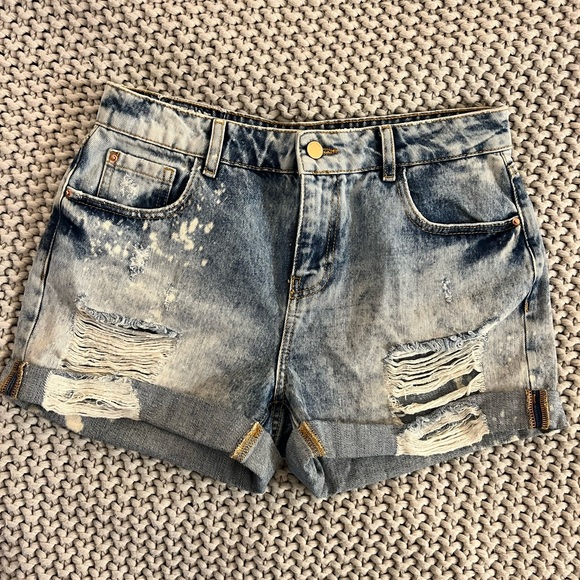 Zara Pants - Zara Distressed Cuffed Jean Shorts